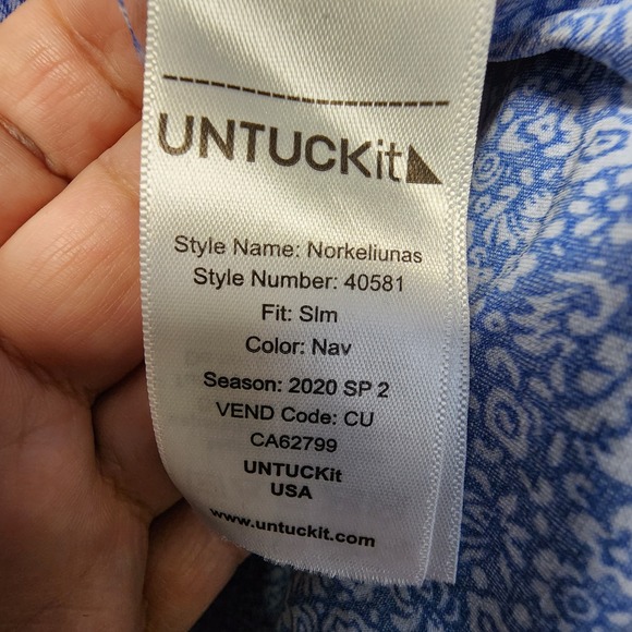 Lot of 2 UNTUCKit Norkeliunas Shirts Mens L Slim Fit Floral Button Short Sleeve - Picture 9 of 14